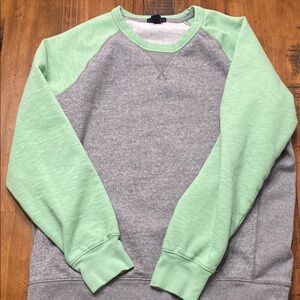 GAP Green and Gray Crewneck Sweater with Raglan Sleeves